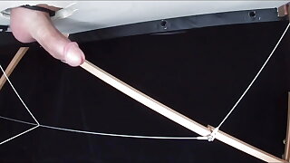 Fellow Stimulates the Glans with Shocks and Gets an Incredible Cumshot.