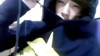 Korean lad milking off