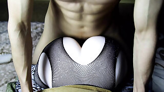 Coated her meaty round bootie with a blast of sperm and continued to penetrate her anus!