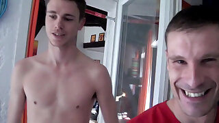 Lad fucked by his 2 friends bot homo but curious
