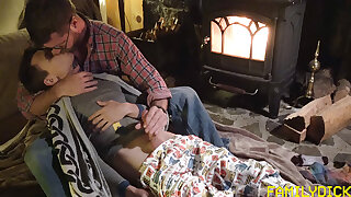 Step-dad Stepson Family Cabin Retreat - FamilyDick