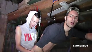 2 Youthfull Gay-for-pay Studs Boning In Dungeon space - StraightBoysFuckGay