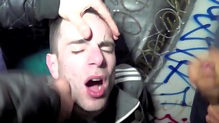 Whore fucked by 2 bad boys in the subway - CrunchBoy