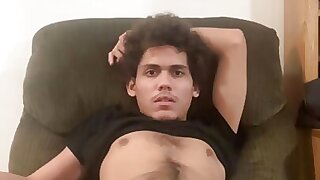 Fur covered Hispanic Twink Senses Himself